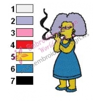 Selma Bouvier Simpsons Embroidery